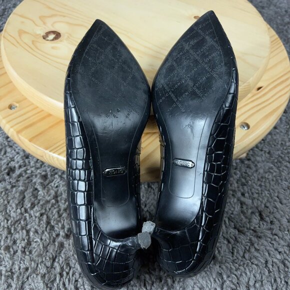 Vionic Josie Croc Kitten Heels Womens Size 7 Black Leather Pointed Toe Pump - Picture 9 of 9